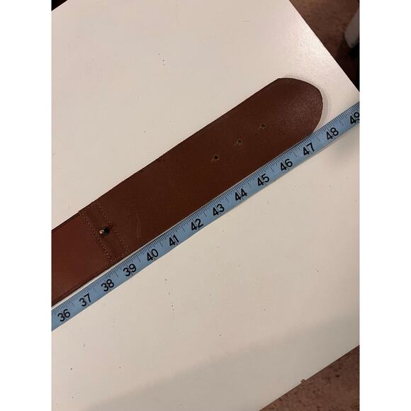 Ralph Lauren Thick Tan Genuine Leather Round Wrap Buckle Belt Size XL main image 9